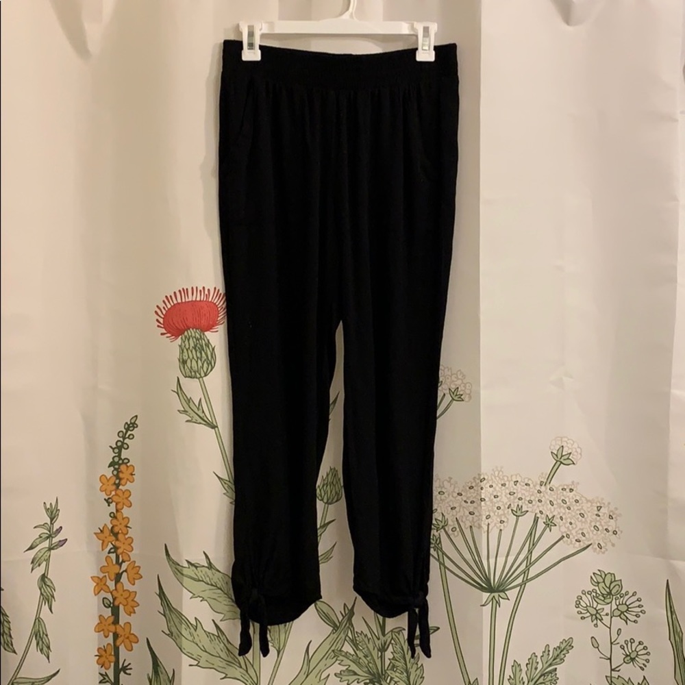 Black Crop Soft Pants